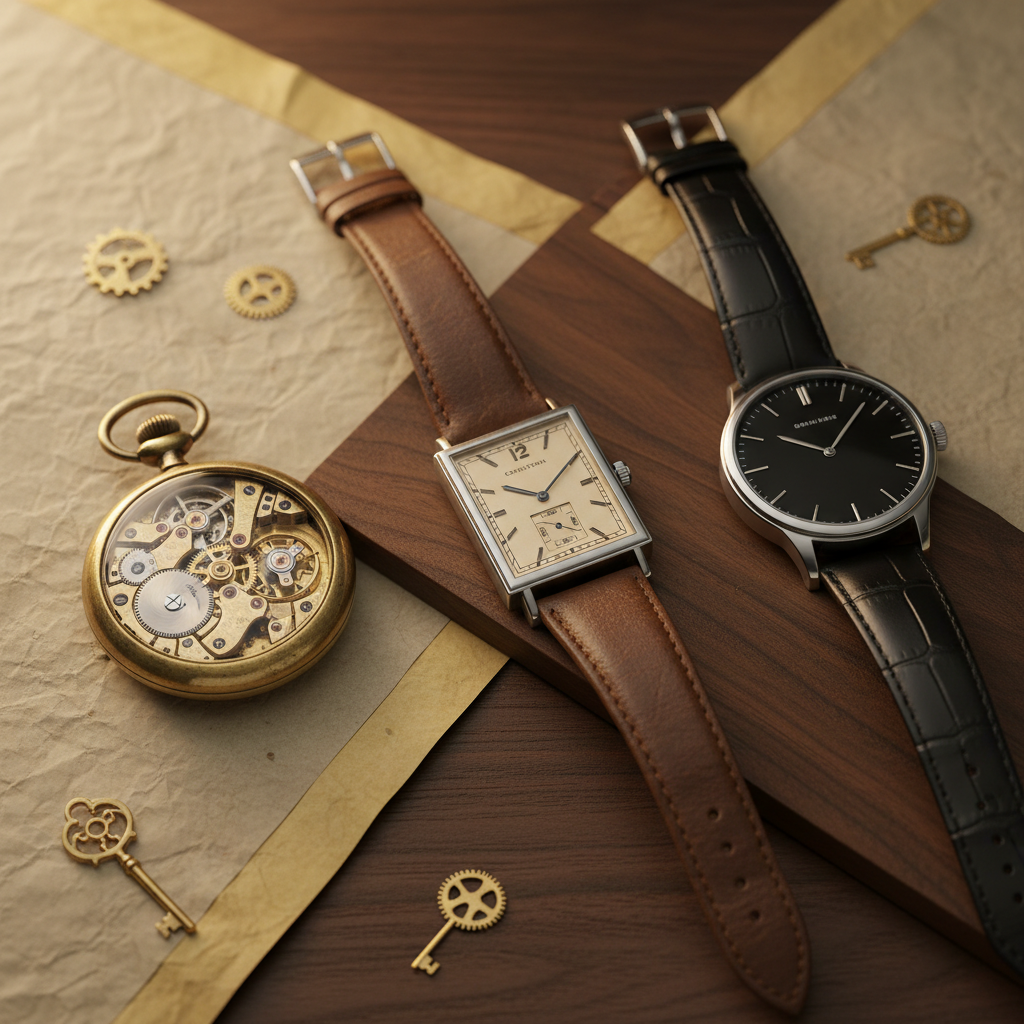 Die Geschichte der Herrenuhr: Vom Taschenuhr-Erbe zum Stilobjekt – KI-generiertes Symbolbild